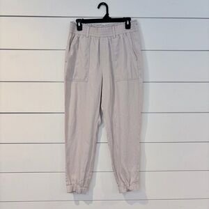 Abercrombie & Fitch Jogger Pants Tan Lyocell Elastic Waist Casual Womens M
